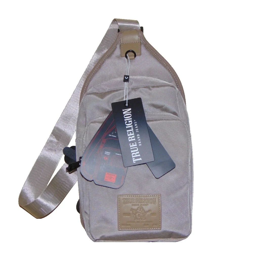 True Religion Pippen Sling Bag Tan Crossbody Backpack Travel TR10614 NWT